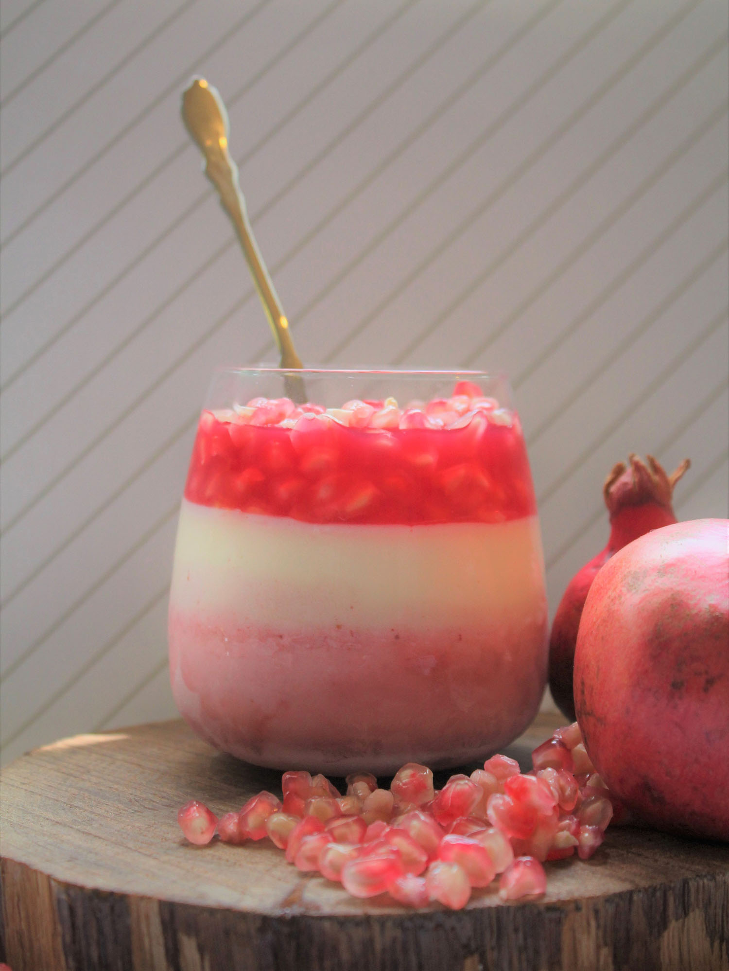 IMG 4741 - קינוח שוקולד לבן תותים וגרגרי רימון